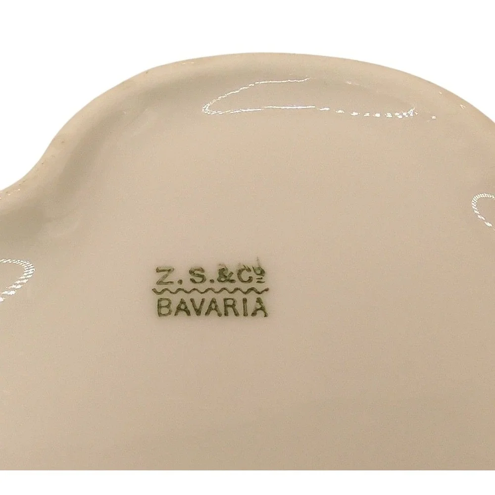 Antique‎ Z S Co Bavaria Creamer Porcelain Pitcher Pink Cabbage Rose Pattern Gilt